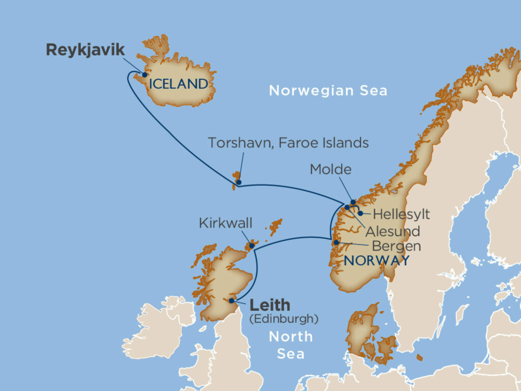 Course of the cruise ship path