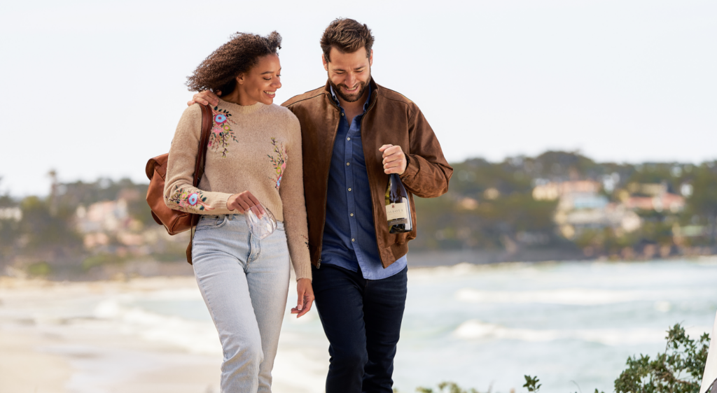 Couple on the beach in Carmel